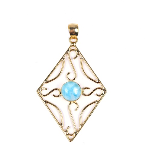 [32938] AUTO DORATO LARIMAR PENDANT