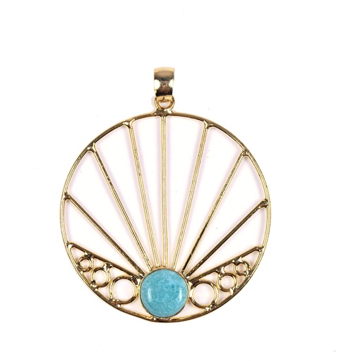 [32939] AUTO DORATO LARIMAR PENDANT