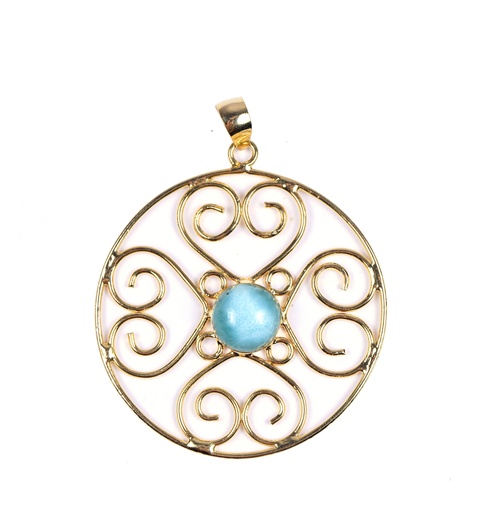 [32940] AUTO DORATO LARIMAR PENDANT