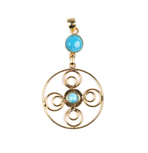[32967] AUTO DORATO LARIMAR PENDANT