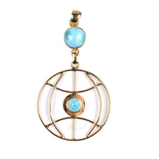 [32969] AUTO DORATO LARIMAR PENDANT