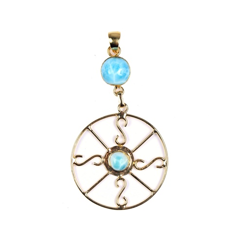 [32971] AUTO DORATO LARIMAR PENDANT