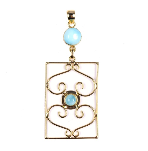 [32972] AUTO DORATO LARIMAR PENDANT