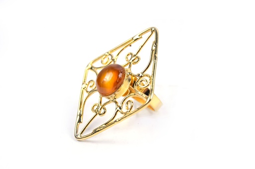 [32995] AUTO DORATO AMBER RING