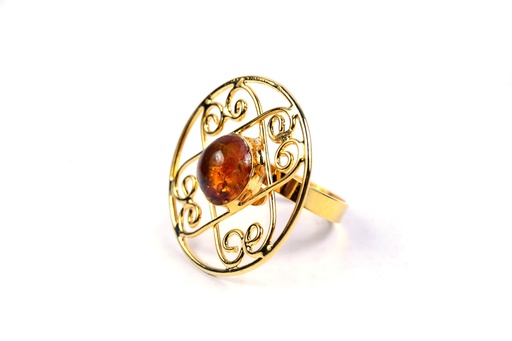 [32996] AUTO DORATO AMBER RING