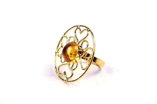 [32998] AUTO DORATO AMBER RING
