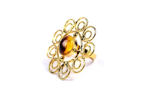 [33001] AUTO DORATO AMBER RING