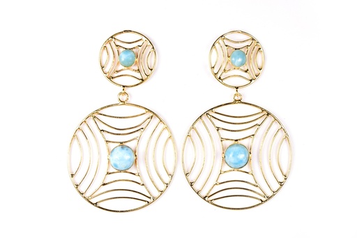 [33014] AUTO DORATO LARIMAR EARRINGS